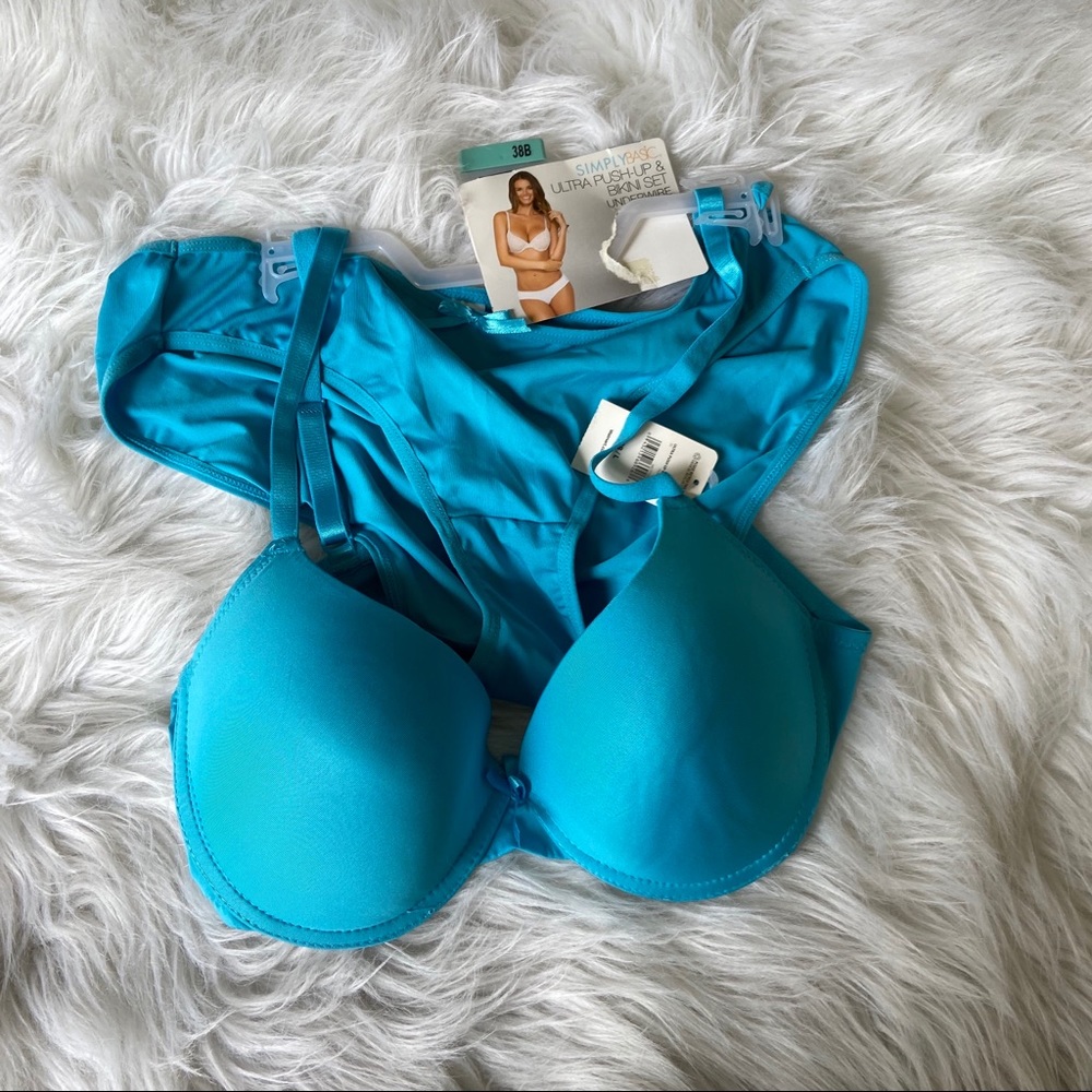 38B Simply Basic Push Up Bra Bikini Panty Set NWT